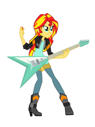 Size: 1024x1365 | Tagged: safe, artist:ferrokiva, sunset shimmer, equestria girls, my past is not today, guitar, sunset shredder