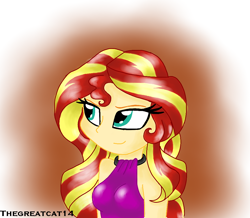 Size: 996x868 | Tagged: dead source, safe, artist:queentigrel, sunset shimmer, equestria girls, female, solo