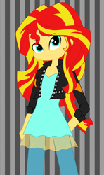 Size: 1836x3104 | Tagged: safe, artist:strawhatcrew96, sunset shimmer, equestria girls, clothes, female, solo, two toned hair