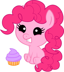 Size: 500x560 | Tagged: safe, artist:java--jive, pinkie pie, pony, baby, baby pie, baby pony, cupcake, filly, foal