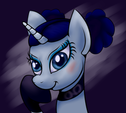 Size: 937x839 | Tagged: safe, artist:ragingsemi, rarity, pony, unicorn, alternate hairstyle, bust, portrait, solo