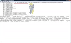 Size: 1440x870 | Tagged: safe, derpy hooves, pegasus, pony, error, female, i just don't know what went wrong, log, mare, minecraft, notepad, solo, text