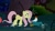 Size: 1008x567 | Tagged: safe, screencap, apple bloom, fluttershy, cockatrice, pegasus, pony, stare master, ei, everfree forest, hub logo, youtube caption