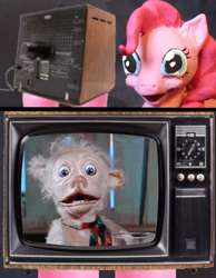 Size: 698x900 | Tagged: safe, pinkie pie, earth pony, pony, creepy, exploitable meme, meme, morso, tv meme