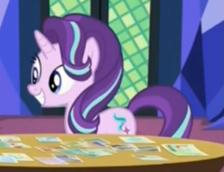 Size: 825x633 | Tagged: safe, screencap, starlight glimmer, pony, every little thing she does, smiling, solo