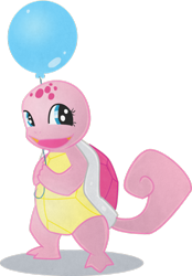 Size: 746x1071 | Tagged: safe, artist:ellisarts, pinkie pie, balloon, fusion, pokefied, pokémon, simple background, solo, species swap, squirtle, squirtle pie, transparent background, vector