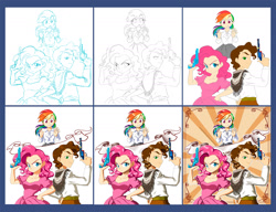 Size: 1984x1520 | Tagged: safe, artist:nancysauria, derpibooru import, cheese sandwich, pinkie pie, rainbow dash, human, humanized