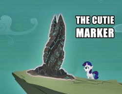 Size: 500x384 | Tagged: safe, edit, edited screencap, screencap, rarity, pony, unicorn, dead space, filly, image macro, marker (dead space), pun, this will end in death, this will end in tears and/or death