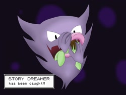 Size: 1280x960 | Tagged: safe, artist:alarangaerlan, oc, oc only, oc:story dreamer, earth pony, pony, eaten alive, fetish, haunter, pokémon, predation, tongue out, vore