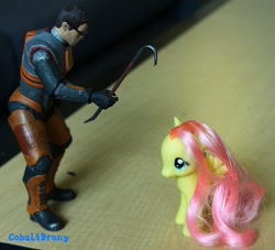 Size: 900x816 | Tagged: safe, artist:cobaltbrony, fluttershy, gordon freeman, half-life, irl, photo, plushie