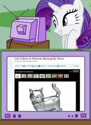 Size: 563x769 | Tagged: safe, rarity, pony, unicorn, exploitable meme, female, horn, mare, monopoly, solo, tv meme