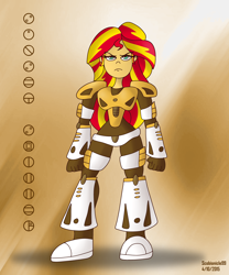 Size: 3330x4000 | Tagged: safe, artist:scobionicle99, sunset shimmer, equestria girls, bionicle, crossover, lego, matoran language, solo, takanuva