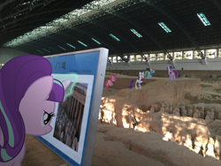 Size: 3264x2448 | Tagged: safe, artist:eflyjason, derpibooru import, pinkie pie, rainbow dash, rarity, starlight glimmer, twilight sparkle, pony, china, chinese, irl, photo, ponies in real life, terracotta army, xi'an