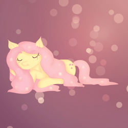 Size: 1000x1000 | Tagged: safe, artist:anorelle, fluttershy, pegasus, pony, female, mare, pink mane, tumblr, yellow coat