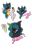 Size: 1024x1591 | Tagged: safe, artist:kiara-kitten, queen chrysalis, oc, oc:burning flame, alicorn, changeling, changeling queen, pony, chibi, food, ice cream, magic