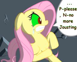 Size: 1250x1000 | Tagged: safe, artist:here-for-the-ponies, fluttershy, pegasus, pony, greatest fear, jousting, sombra eyes