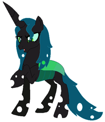 Size: 418x483 | Tagged: safe, artist:janethepegasus, queen chrysalis, changeling, changeling queen, alternate hairstyle, alternate universe, simple background, solo