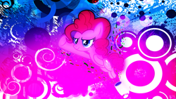 Size: 1191x670 | Tagged: safe, artist:enemyd, artist:popmannn, pinkie pie, earth pony, pony, female, mare, pink coat, pink mane, wallpaper