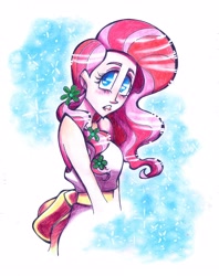 Size: 3400x4301 | Tagged: safe, artist:akikodestroyer, fluttershy, clothes, female, humanized, pink hair, solo