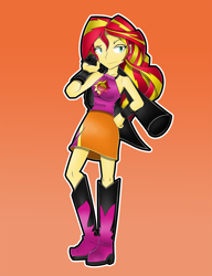 Size: 1500x1955 | Tagged: safe, artist:flam3zero, sunset shimmer, equestria girls, humanized, solo