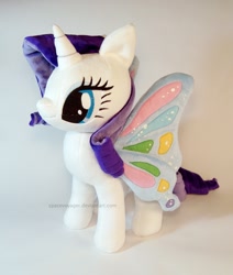 Size: 1016x1200 | Tagged: safe, artist:planetplush, rarity, butterfly wings, irl, photo, plushie, solo, wings