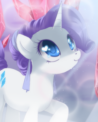 Size: 485x600 | Tagged: dead source, safe, artist:loyaldis, rarity, crystal pony, pony, unicorn, crystal rarity, crystallized, cute, female, heart eyes, mare, solo, wingding eyes