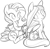 Size: 929x915 | Tagged: safe, artist:php27, fluttershy, rarity, pegasus, pony, unicorn, braiding, cute, lineart, monochrome