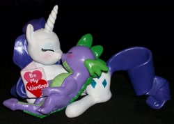 Size: 3356x2396 | Tagged: safe, artist:madponyscientist, rarity, spike, dragon, pony, unicorn, boop, craft, female, holiday, irl, male, noseboop, photo, sculpture, shipping, sparity, straight, valentine, valentine's day