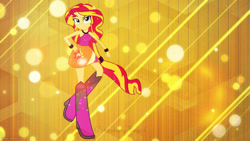 Size: 1024x576 | Tagged: safe, artist:xebck, artist:xxstrawberry-rosexx, sunset shimmer, equestria girls, rainbow rocks, ponied up, pony ears, vector, wallpaper