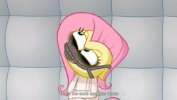 Size: 1920x1080 | Tagged: safe, screencap, fluttershy, pegasus, pony, .mov, shed.mov, youtube caption