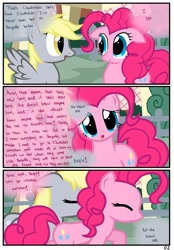 Size: 1741x2500 | Tagged: safe, artist:pyruvate, derpy hooves, pinkie pie, pegasus, pony, comic:the usual, comic, female, mare