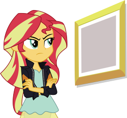 Size: 6383x5980 | Tagged: safe, artist:owlisun, sunset shimmer, equestria girls, rainbow rocks, absurd resolution, exploitable, picture frame, simple background, solo, template, transparent background, vector