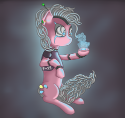 Size: 1100x1042 | Tagged: safe, artist:krisph, pinkie pie, earth pony, pony, robot, female, mare