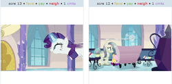 Size: 520x253 | Tagged: safe, rarity, pony, unicorn, exploitable meme, female, horn, juxtaposition, juxtaposition win