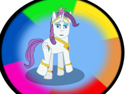 Size: 533x400 | Tagged: safe, rarity, pony, unicorn, magical mystery cure, elements of harmony, female, horn, mare, rainbow, solo