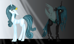 Size: 6890x4134 | Tagged: safe, artist:nn-op6666, queen chrysalis, changeling, changeling queen, pony, unicorn, absurd resolution, crown, female, jewelry, mare, regalia, solo