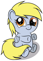 Size: 800x1130 | Tagged: safe, artist:chubble-munch, derpy hooves, pegasus, pony, blonde hair, female, filly, gray coat, smiling, wings
