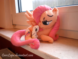 Size: 900x675 | Tagged: safe, artist:cavelupa, fluttershy, pony, rabbit, irl, photo, plushie, solo