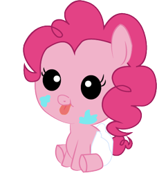 Size: 406x448 | Tagged: safe, artist:convoykaiser, pinkie pie, pony, baby, baby pie, baby pony, diaper, filly, foal, simple background, solo, transparent background