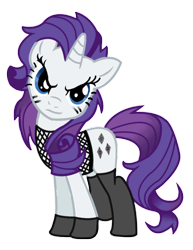 Size: 618x800 | Tagged: safe, artist:schnuffitrunks, rarity, pony, unicorn, alternate hairstyle, hilarious in hindsight, punk, raripunk
