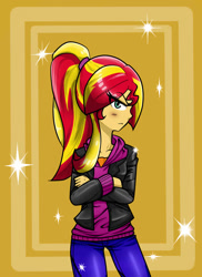 Size: 800x1100 | Tagged: safe, artist:nekojackun, sunset shimmer, equestria girls, ponytail, solo, tsundere, tsunset shimmer