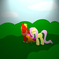 Size: 900x900 | Tagged: safe, artist:xxxdeadlypinkxxx, big macintosh, fluttershy, scootaloo, earth pony, pegasus, pony, fluttermac, male, shipping, stallion, straight