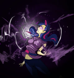 Size: 1080x1134 | Tagged: safe, artist:n7operative, derpibooru import, twilight sparkle, glowing eyes, humanized, magic overload