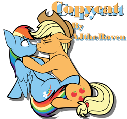 Size: 3687x3477 | Tagged: safe, artist:wordsandpunctuation, derpibooru import, applejack, rainbow dash, earth pony, pegasus, pony, appledash, fanfic, fanfic art, fanfic cover, female, lesbian, shipping