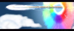 Size: 8000x3400 | Tagged: safe, artist:yumeyuuheii, derpibooru import, rainbow dash, pegasus, pony, cloud, female, mare, sky, solo, sonic rainboom