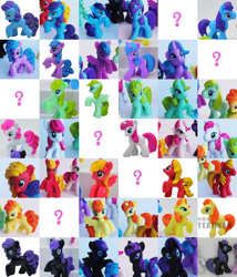 Size: 750x875 | Tagged: safe, derpibooru import, applejack, big macintosh, lovestruck, pinkie pie, rainbow dash, rarity, twilight sparkle, earth pony, pony, blind bag, bootleg, compilation, irl, male, photo, recolor, stallion, toy