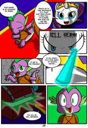 Size: 602x876 | Tagged: safe, artist:otakon, rarity, spike, dragon, pony, unicorn, comic:snowhite, comic