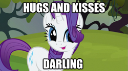 Size: 625x351 | Tagged: safe, rarity, pony, unicorn, bronybait, faic, hug, image macro, imma snuggle you, meme, solo