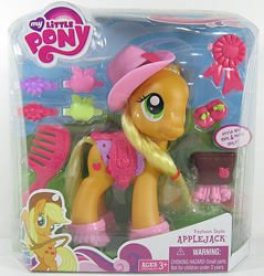 Size: 574x600 | Tagged: safe, applejack, pony, fashion style, hat, irl, official, photo, toy