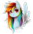 Size: 1617x1639 | Tagged: safe, artist:nutellaakanutella, derpibooru import, rainbow dash, pegasus, pony, female, mare, multicolored hair, simple background, smiling, solo, transparent background, white outline